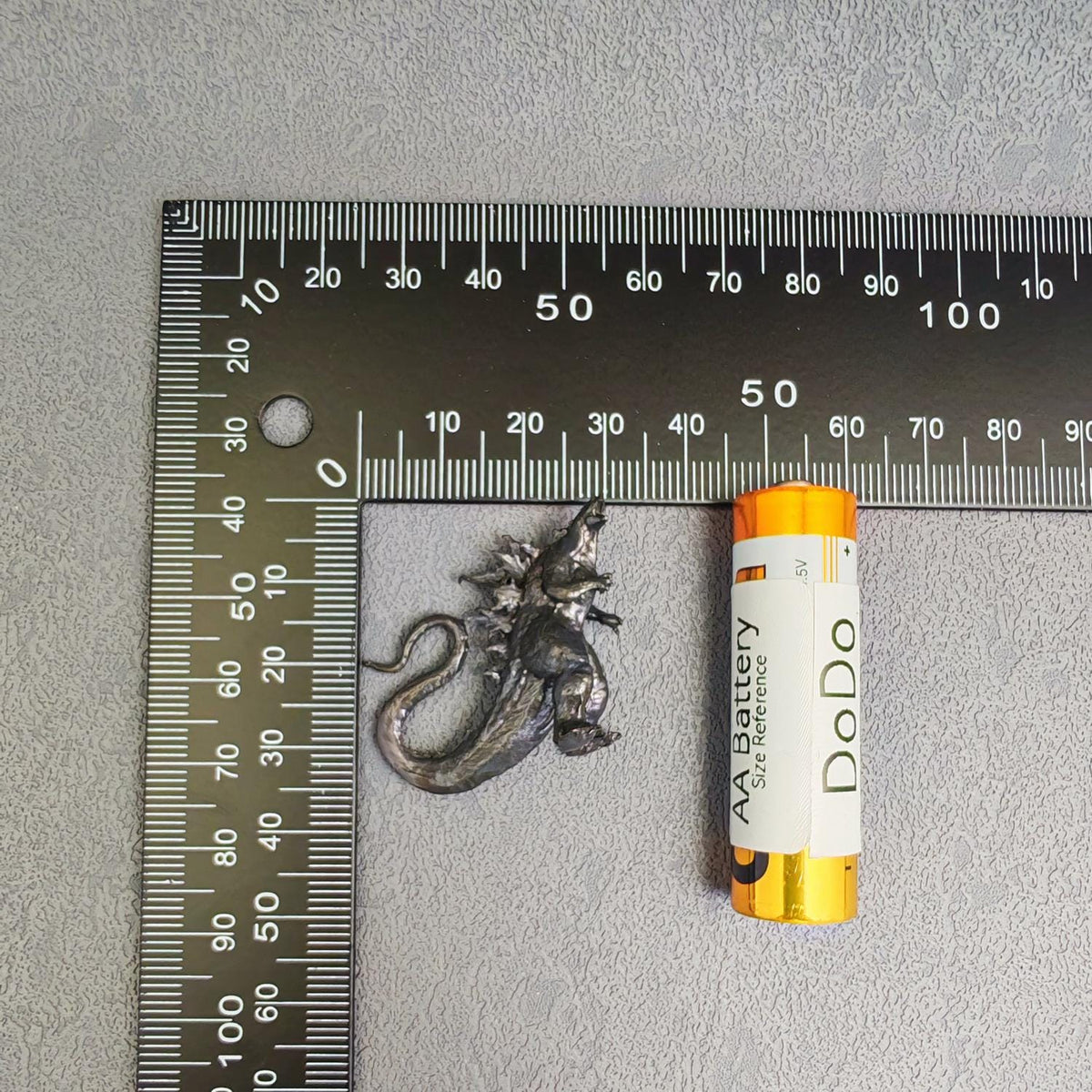 Brass Kaiju Monster Figurine — Spiked Giant Creature Desk Sculpture