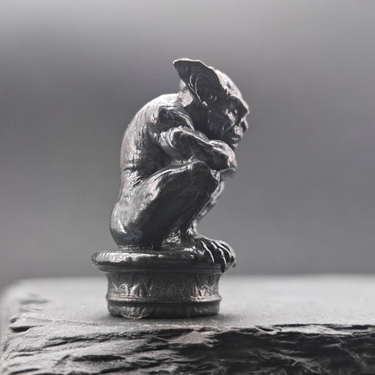 Miniature Brass Gargoyle Demon Statue — Terrarium & Diorama Decor