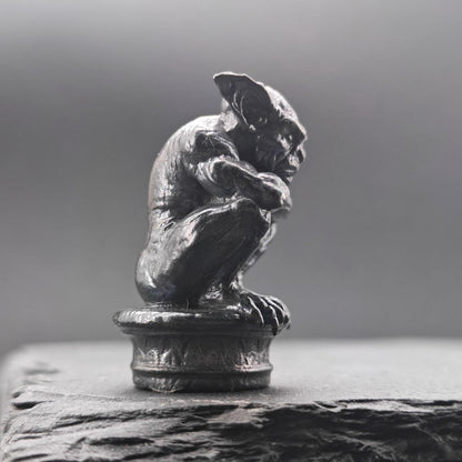 Miniature Brass Gargoyle Demon Statue — Terrarium & Diorama Decor