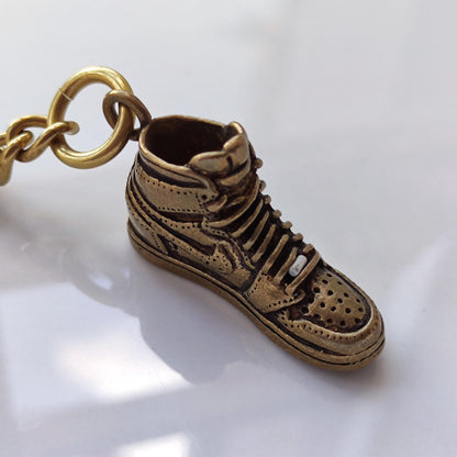 Brass Sneaker Keychain — Vintage Mini Shoe Charm for Streetwear Collectors & Sneakerheads