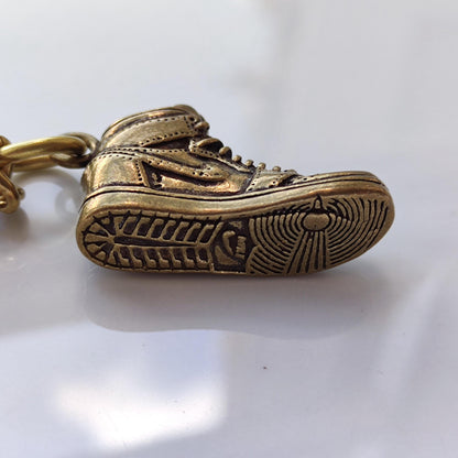 Brass Sneaker Keychain — Vintage Mini Shoe Charm for Streetwear Collectors & Sneakerheads