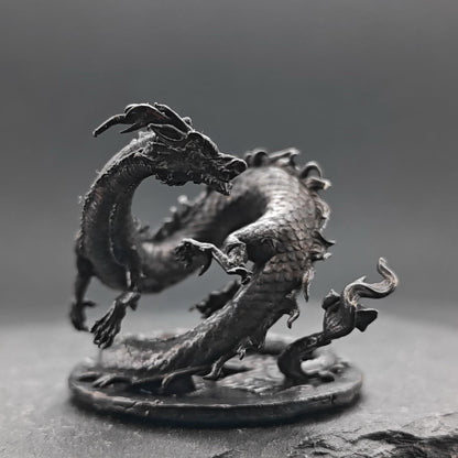 Brass Chinese Dragon Figurine – Feng Shui Wealth Charm and Antique Brass Decor