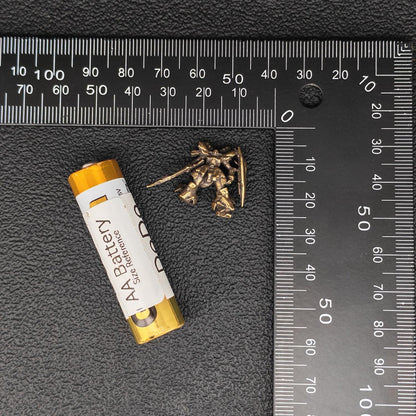 Brass Red Mobile Suit Miniature — Tiny Diorama Figure for Terrarium & Aquascape