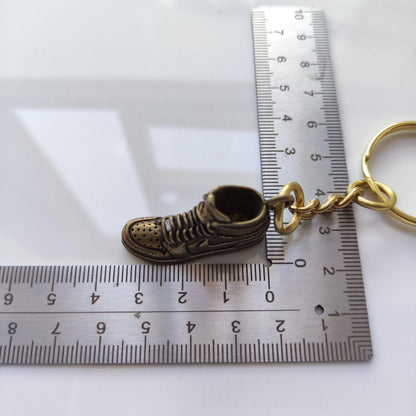 Brass Sneaker Keychain — Vintage Mini Shoe Charm for Streetwear Collectors & Sneakerheads