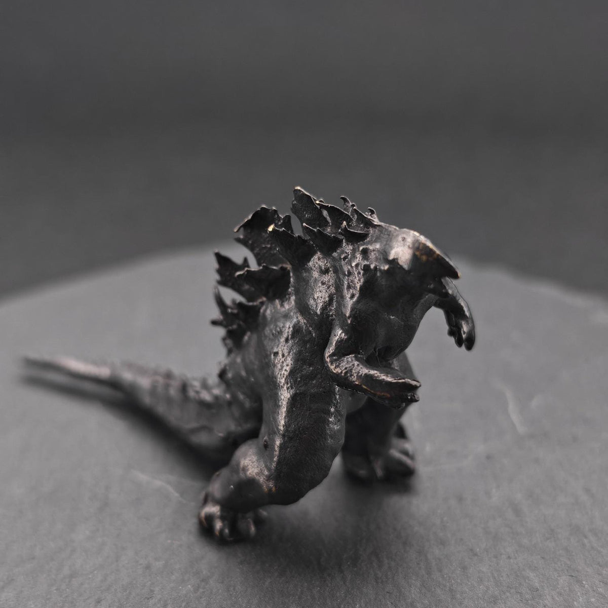 Brass Atomic Kaiju Titan Figurine — Giant Monster Desk Sculpture & Collector Miniature