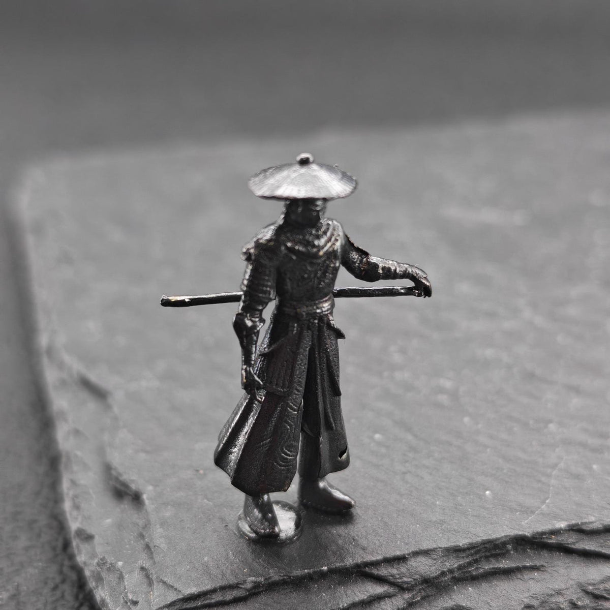 Brass Ronin Swordsman Figurine – Handcrafted Miniature Collectible