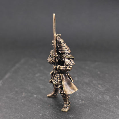 Brass Samurai Warrior Figurine – Handcrafted Desk Collectible