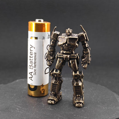 Brass Autobot Commander Figurine — Transformers-Inspired Sci-Fi Robot Desk Sculpture