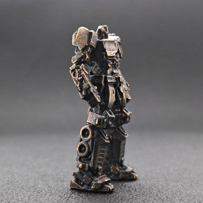 Brass Autobot Commander Figurine — Transformers-Inspired Sci-Fi Robot Desk Sculpture