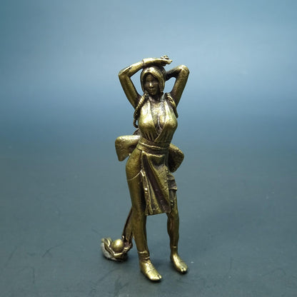 Brass Elegant Figure Figurine — Traditional Beauty Sculpture & Cultural Desk Collectible