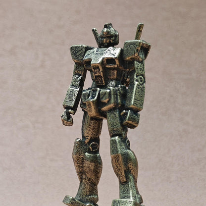 Brass Mecha Mobile Suit Figurine — Sci-Fi Robot Desk Sculpture & Anime Collector Piece