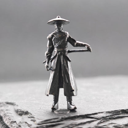Brass Ronin Swordsman Figurine – Handcrafted Miniature Collectible
