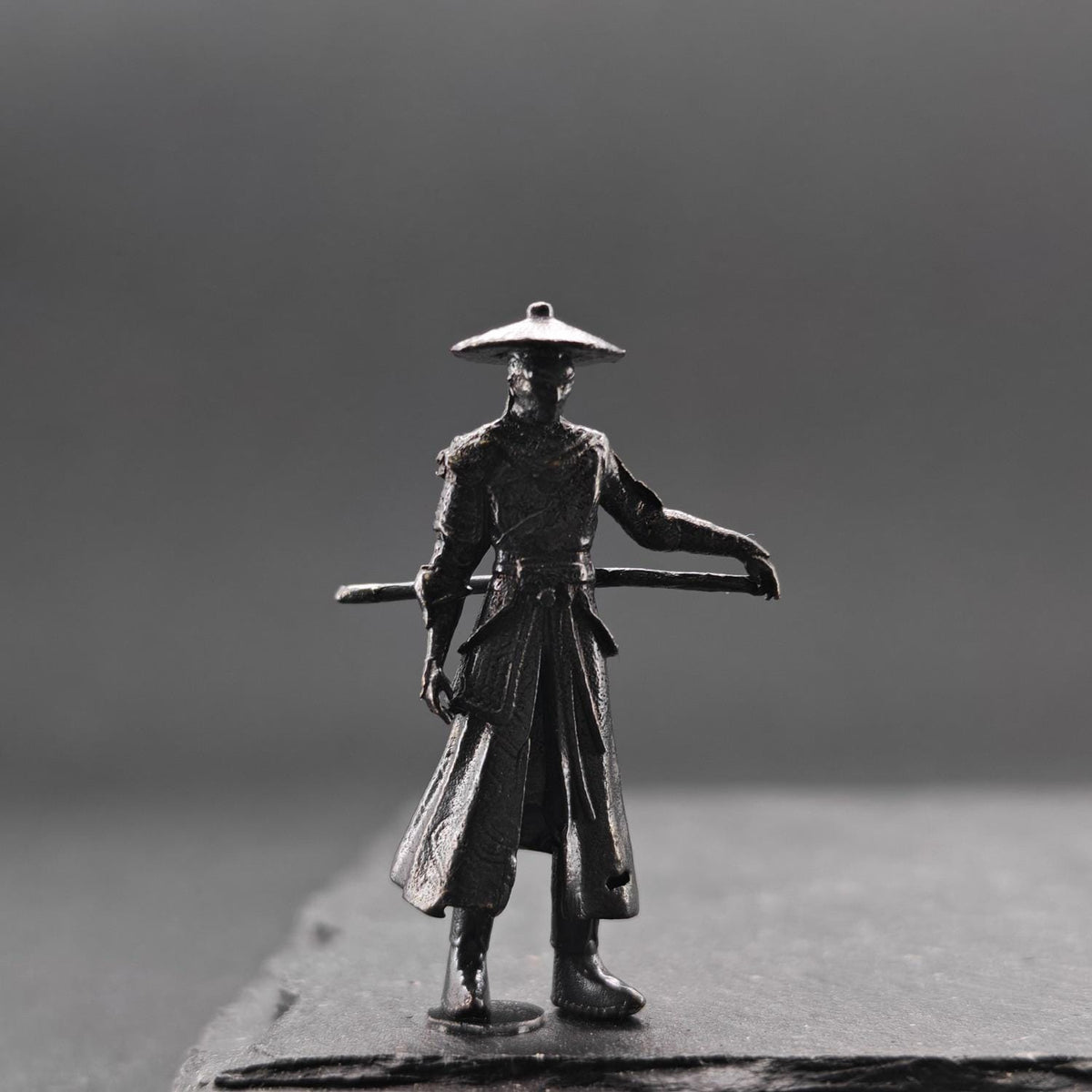 Brass Ronin Swordsman Figurine – Handcrafted Miniature Collectible
