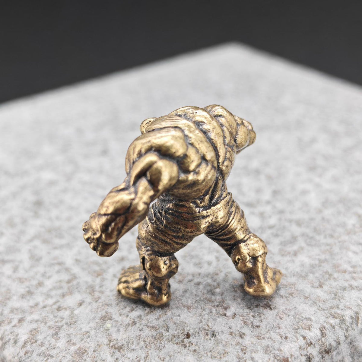 Brass Muscular Giant Figurine — Superhero Desk Sculpture & Collector Miniature