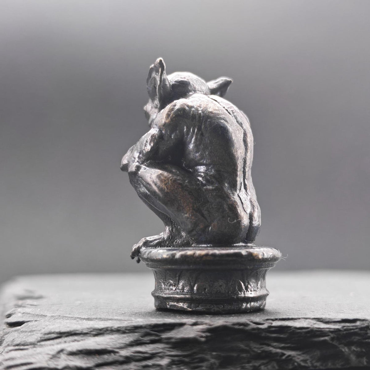 Miniature Brass Gargoyle Demon Statue — Terrarium & Diorama Decor