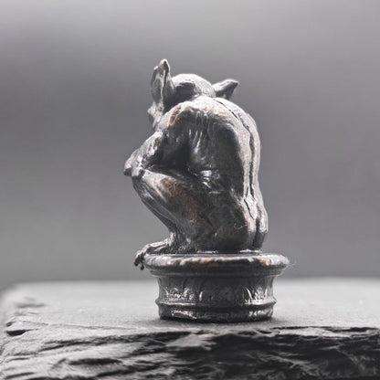Miniature Brass Gargoyle Demon Statue — Terrarium & Diorama Decor