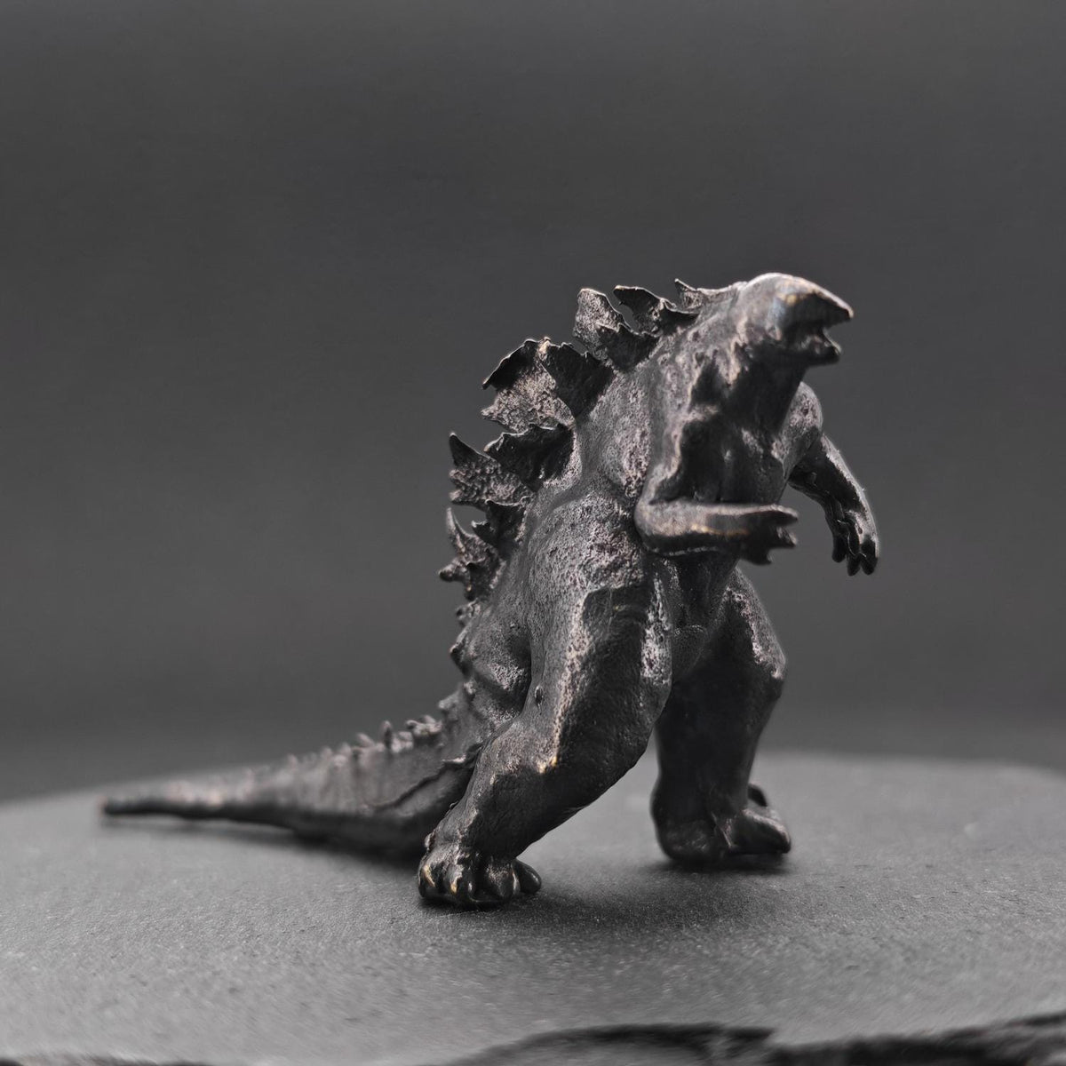 Brass Atomic Kaiju Titan Figurine — Giant Monster Desk Sculpture & Collector Miniature