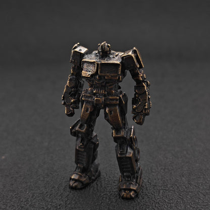 Brass Autobot Commander Figurine — Transformers-Inspired Sci-Fi Robot Desk Sculpture