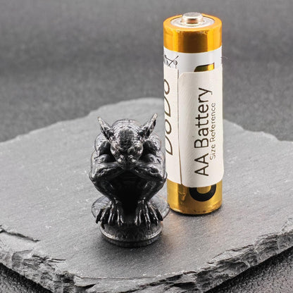 Miniature Brass Gargoyle Demon Statue — Terrarium & Diorama Decor