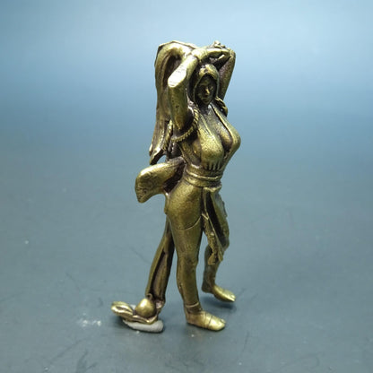 Brass Elegant Figure Figurine — Traditional Beauty Sculpture & Cultural Desk Collectible