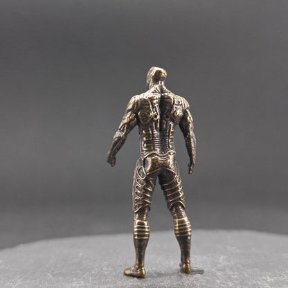 Brass Engineer Figurine — Biomechanical Alien Desk Sculpture