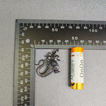 Brass Kaiju Monster Figurine — Spiked Giant Creature Desk Sculpture