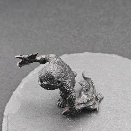 Oxidised Black Brass Gorilla Figurine — Wildlife Desk Sculpture & Jungle Collector Piece