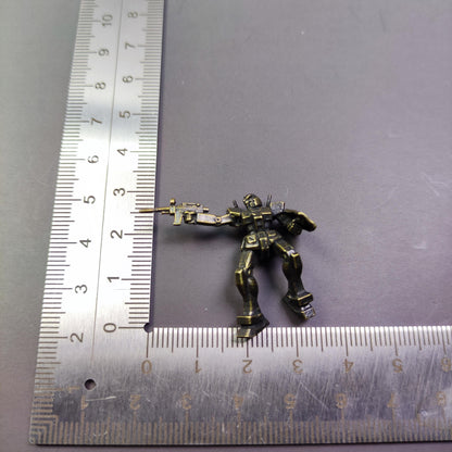 Brass Mecha Mobile Suit Warrior Figurine — Sci-Fi Robot Desk Sculpture & Anime Collector Piece