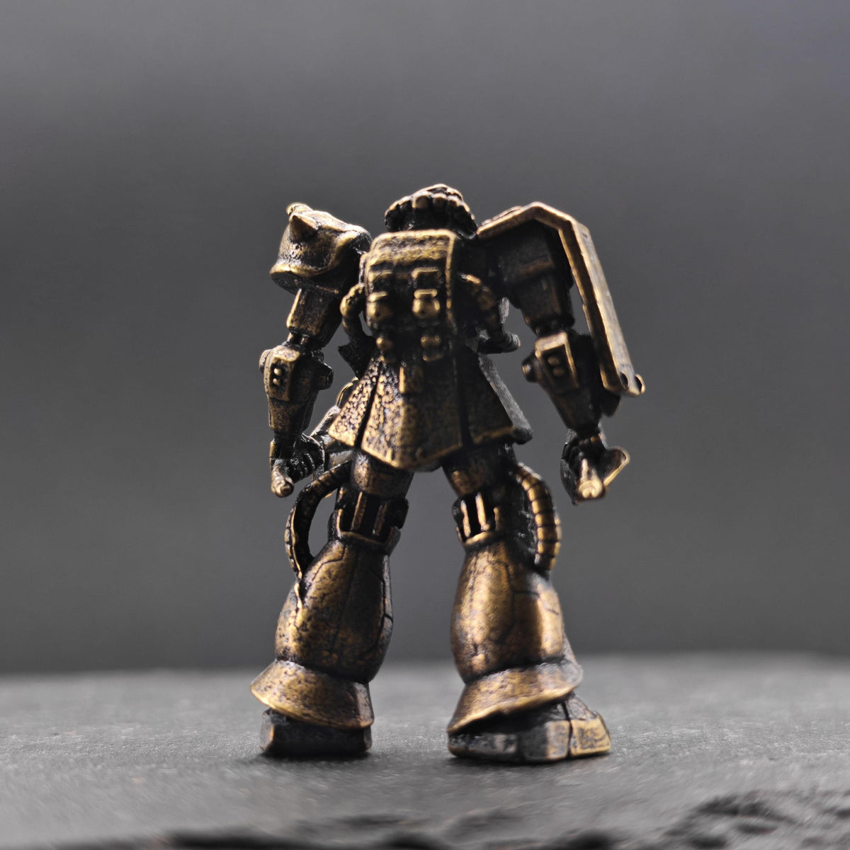 Brass Heavy Armoured Legionnaire Miniature — Sci-Fi Soldier Micro World Figure