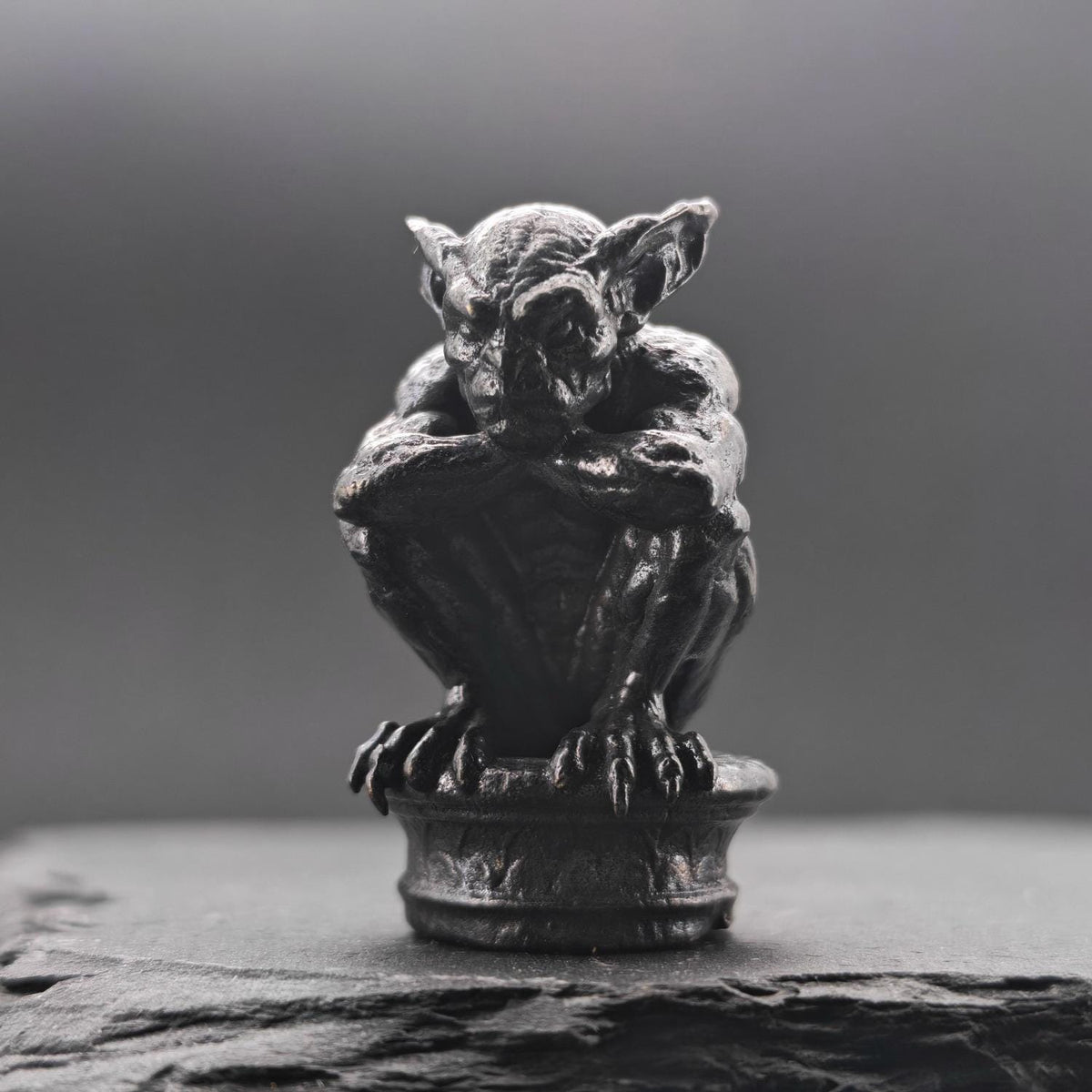 Miniature Brass Gargoyle Demon Statue — Terrarium & Diorama Decor