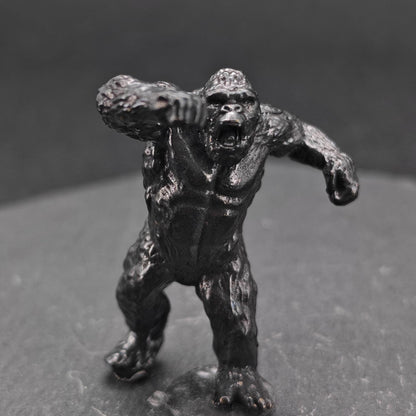 Brass Giant Gorilla Figurine — Oxidised Black Monster Desk Sculpture & Film Fan Collectible