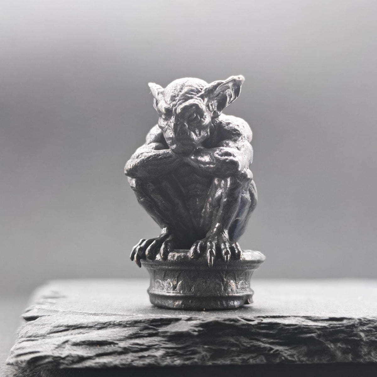 Miniature Brass Gargoyle Demon Statue — Terrarium & Diorama Decor