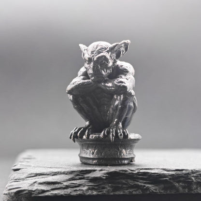 Miniature Brass Gargoyle Demon Statue — Terrarium & Diorama Decor