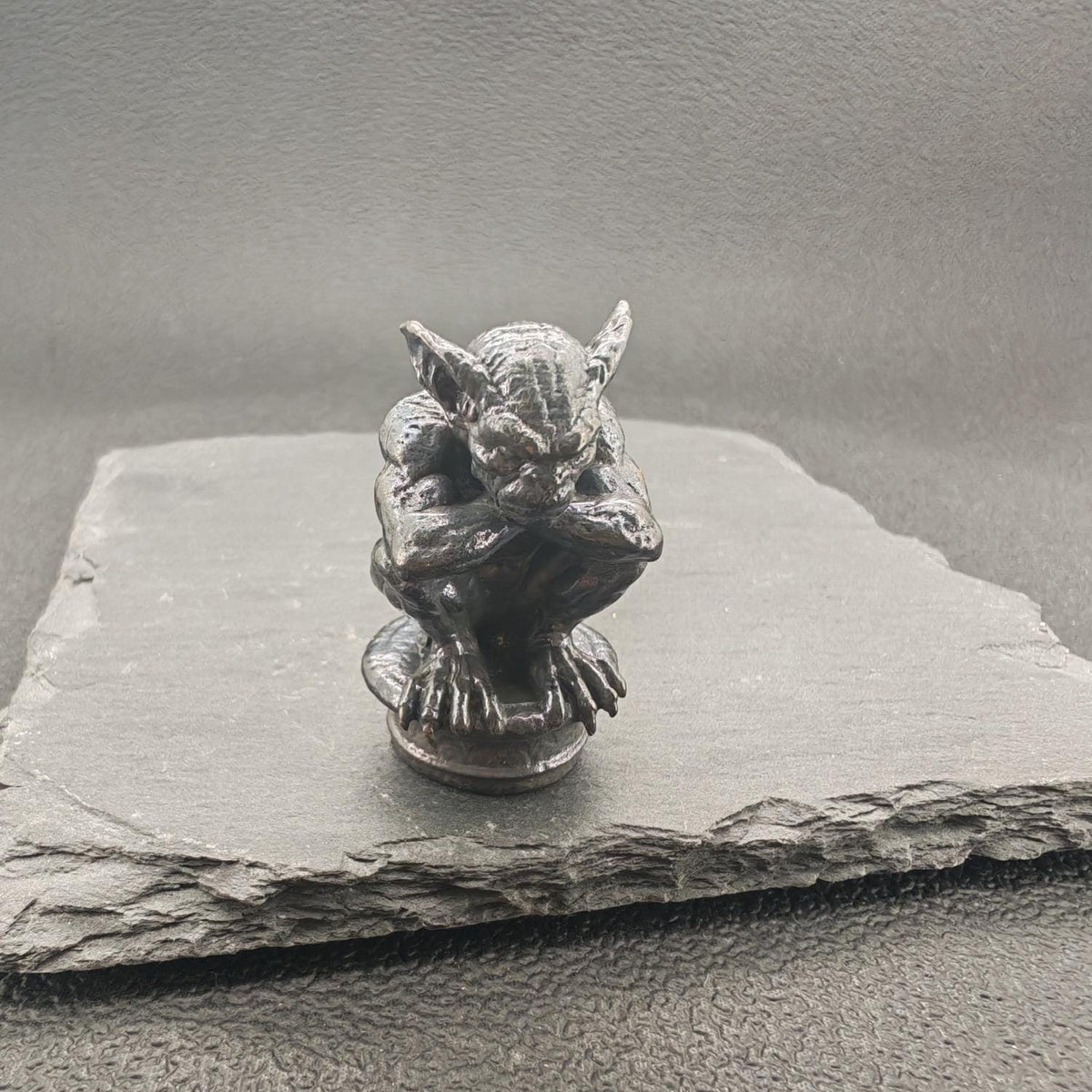 Miniature Brass Gargoyle Demon Statue — Terrarium & Diorama Decor