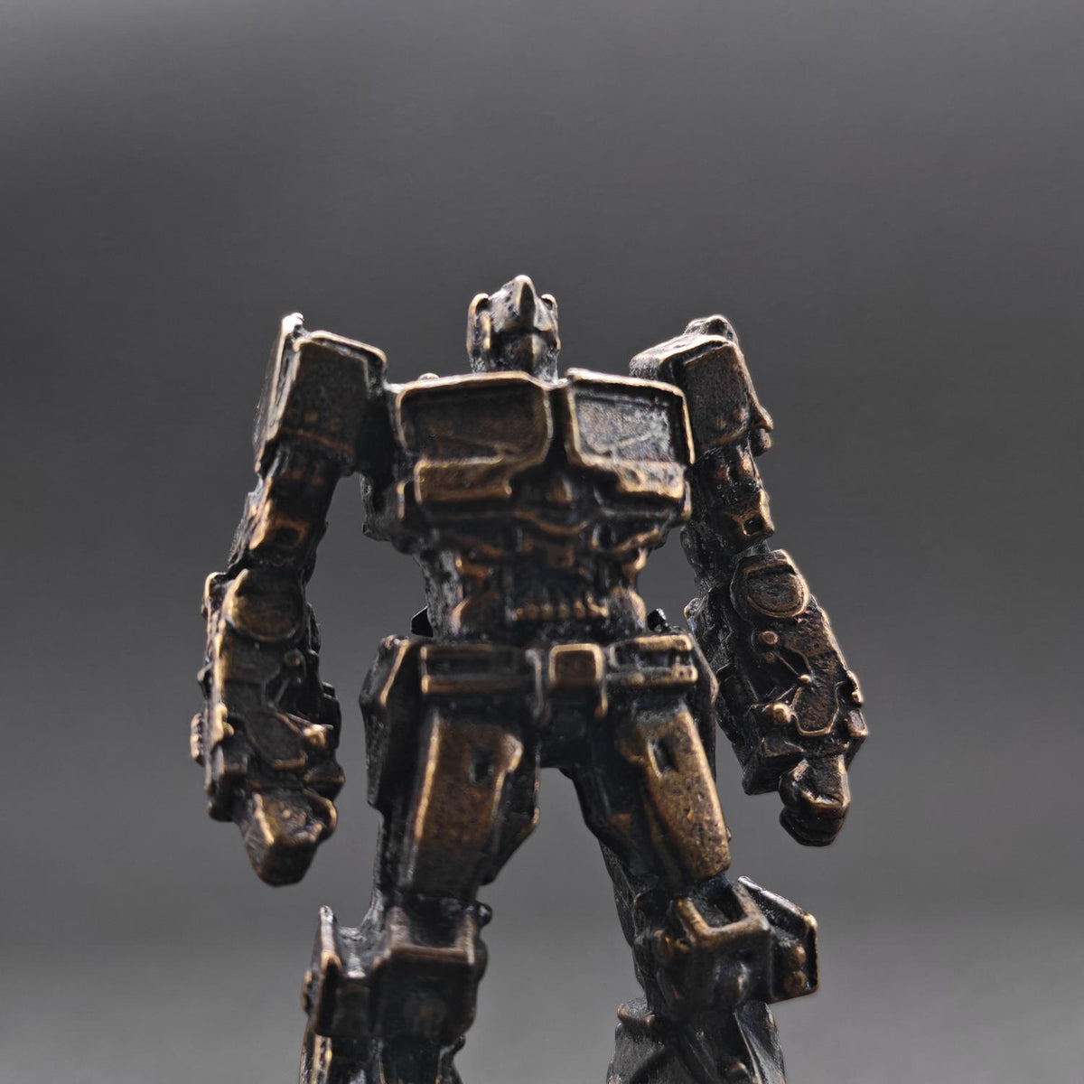 Brass Autobot Commander Figurine — Transformers-Inspired Sci-Fi Robot Desk Sculpture