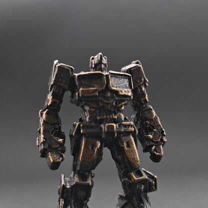 Brass Autobot Commander Figurine — Transformers-Inspired Sci-Fi Robot Desk Sculpture