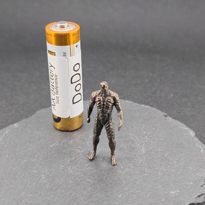 Brass Engineer Figurine — Biomechanical Alien Desk Sculpture