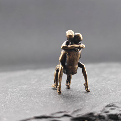 Brass Seated Couple Figurine — Intimate Miniature Collectible