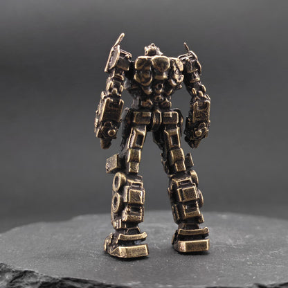 Brass Autobot Commander Figurine — Transformers-Inspired Sci-Fi Robot Desk Sculpture