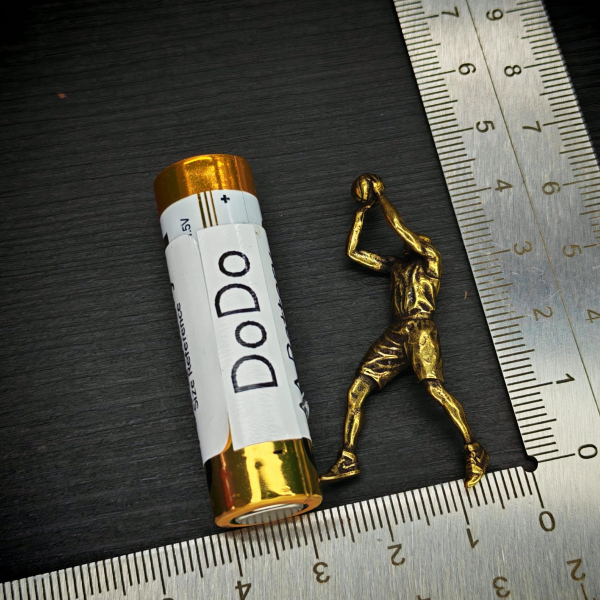 Brass Basketball Player Figurine — Vintage Sports Desk Sculpture & DIY Pendant