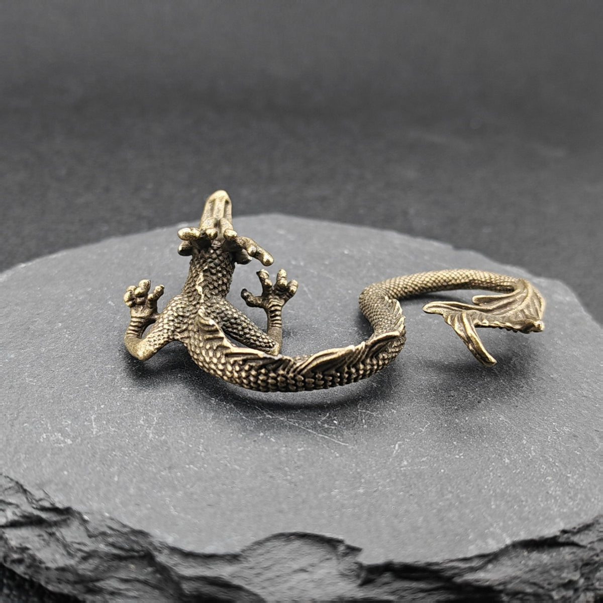 Brass Dragon Figurine – Handcrafted Oriental Miniature Collectible