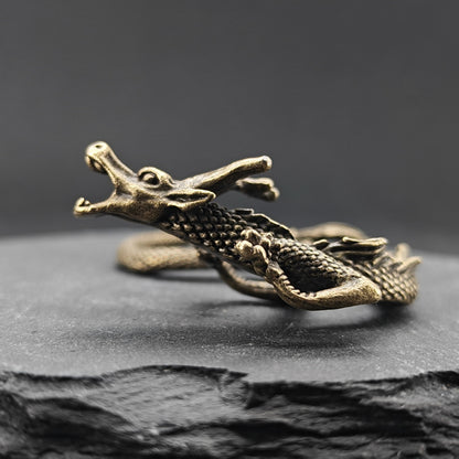 Brass Dragon Figurine – Handcrafted Oriental Miniature Collectible