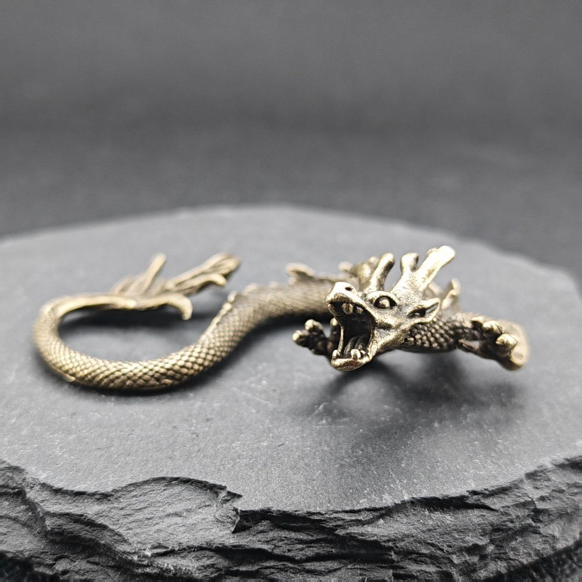 Brass Dragon Figurine – Handcrafted Oriental Miniature Collectible