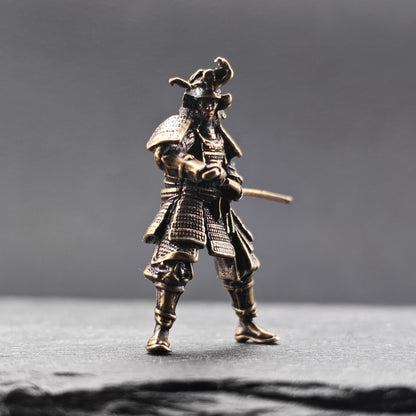 Brass Samurai Drawing Sword Figurine – Handcrafted Miniature Collectible