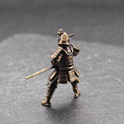 Brass Samurai Drawing Sword Figurine – Handcrafted Miniature Collectible