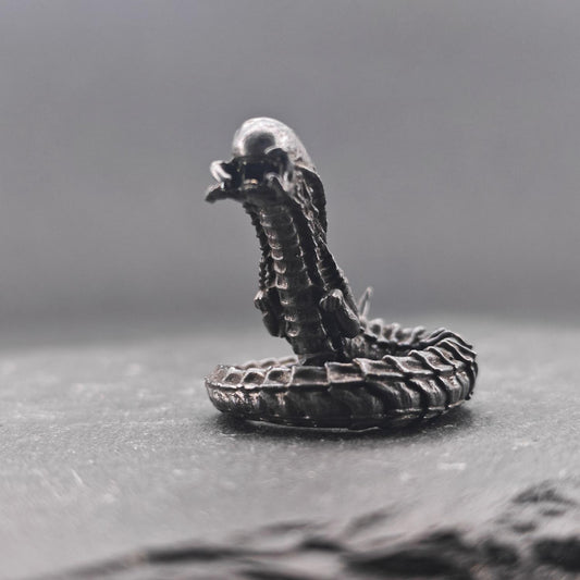 Brass Facehugger Miniature | Oxidised Black | Biomechanical Horror Collectible