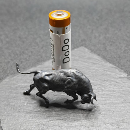 Brass Bull Figurine – Antique Finish, Handcrafted Desk Collectible