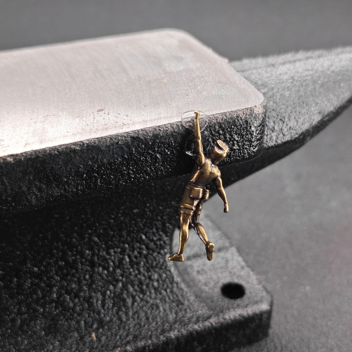 Brass Miniature Rock Climber Figure – Micro World Diorama & Terrarium Accessory