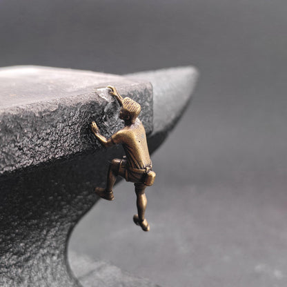 Brass Miniature Climber Figure – Micro World Diorama & Terrarium Accessory