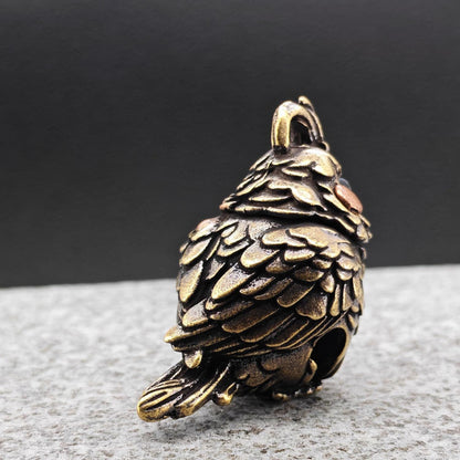 Miniature Brass Parrot Bell Figurine — Bag Charm & Shelf Ornament